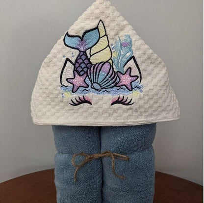 Mermaid Sea Unicorn Face with Shell