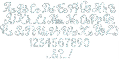 Snow Font light sketch outline machine embroidery font alphabet letters