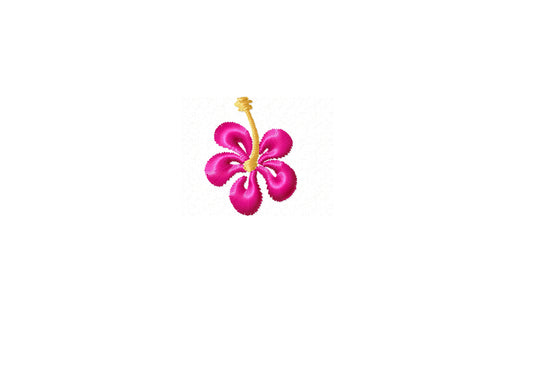Mini Satin Stitch Hibiscus Flower