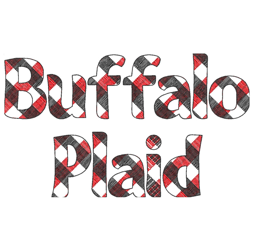 Buffalo Plaid Patterned Block Font