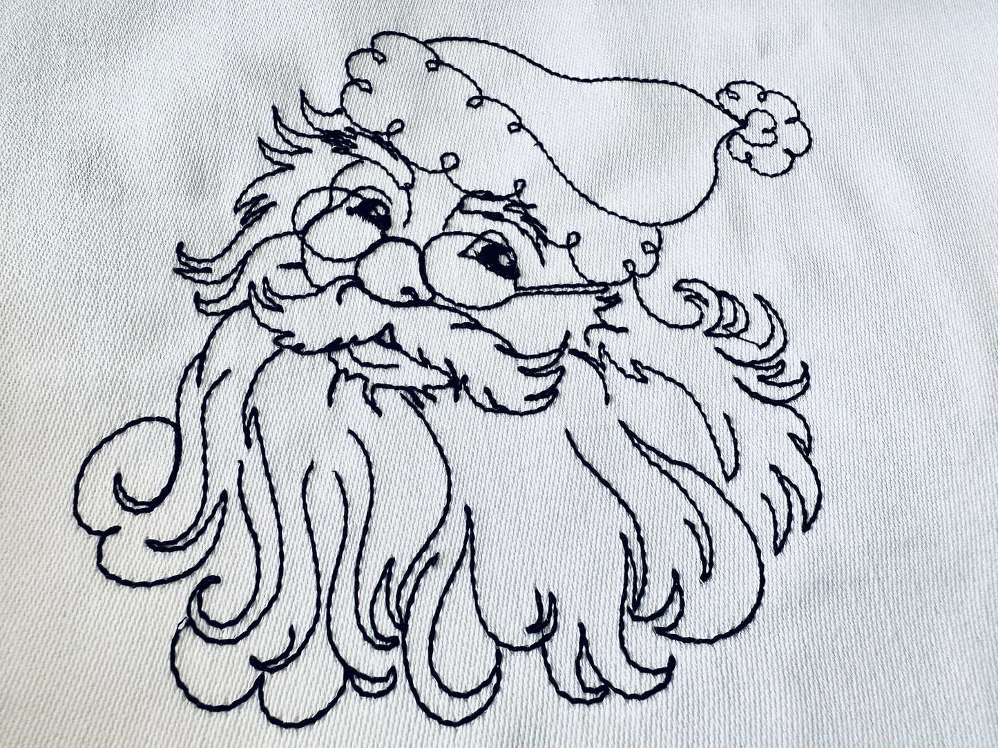 Quick Light Stitch Santa Claus with Glasses Outline