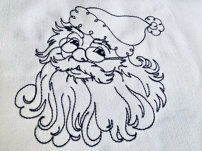 Quick Light Stitch Santa Claus with Glasses Outline