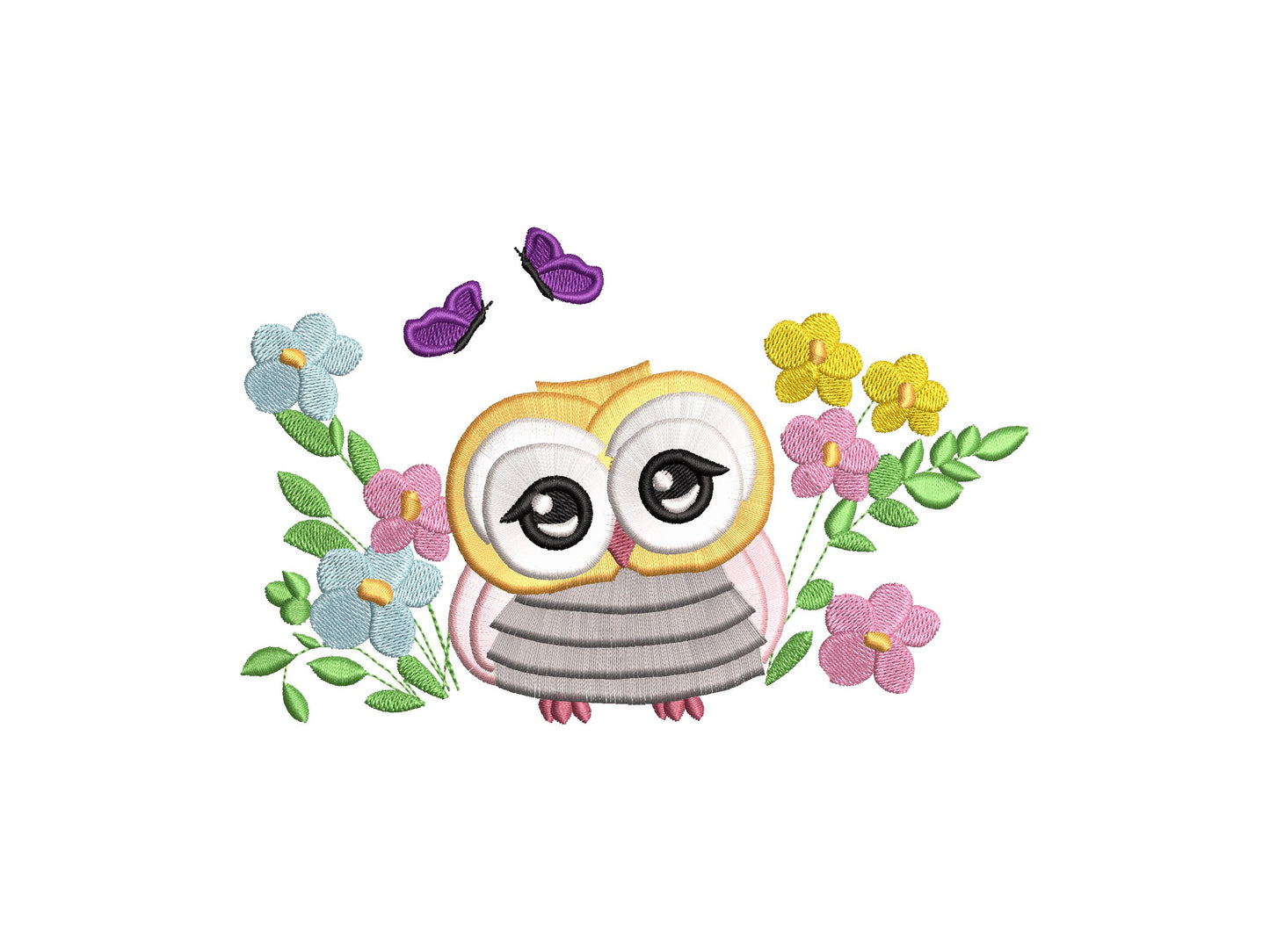 Fringed Fluffy Owl Floral Garden