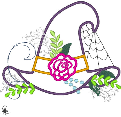 Shabby Chic Floral Halloween Witch Hat