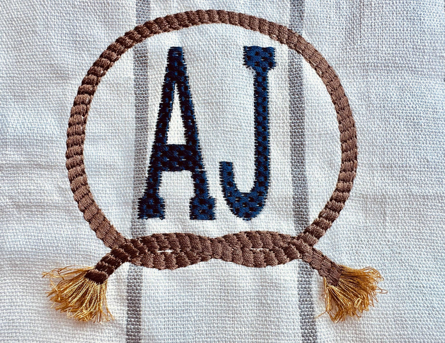 Baby Cowboy Lasso Rope Monogram Frame