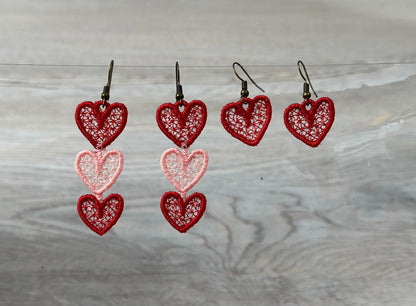 Valentine Heart Earrings Set