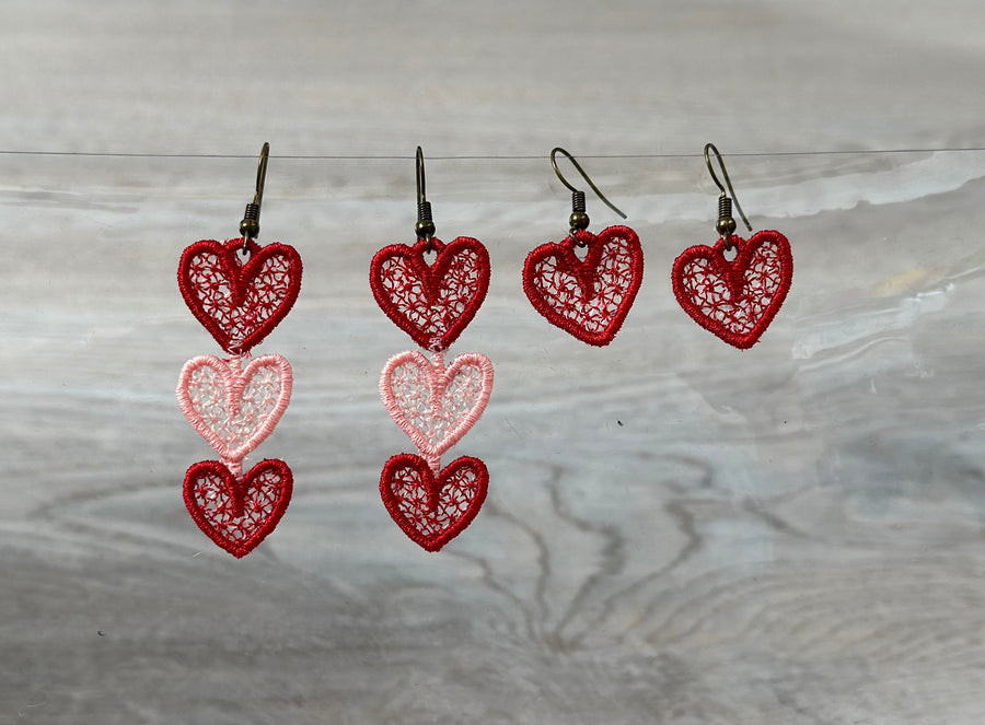 Valentine Heart Earrings Set