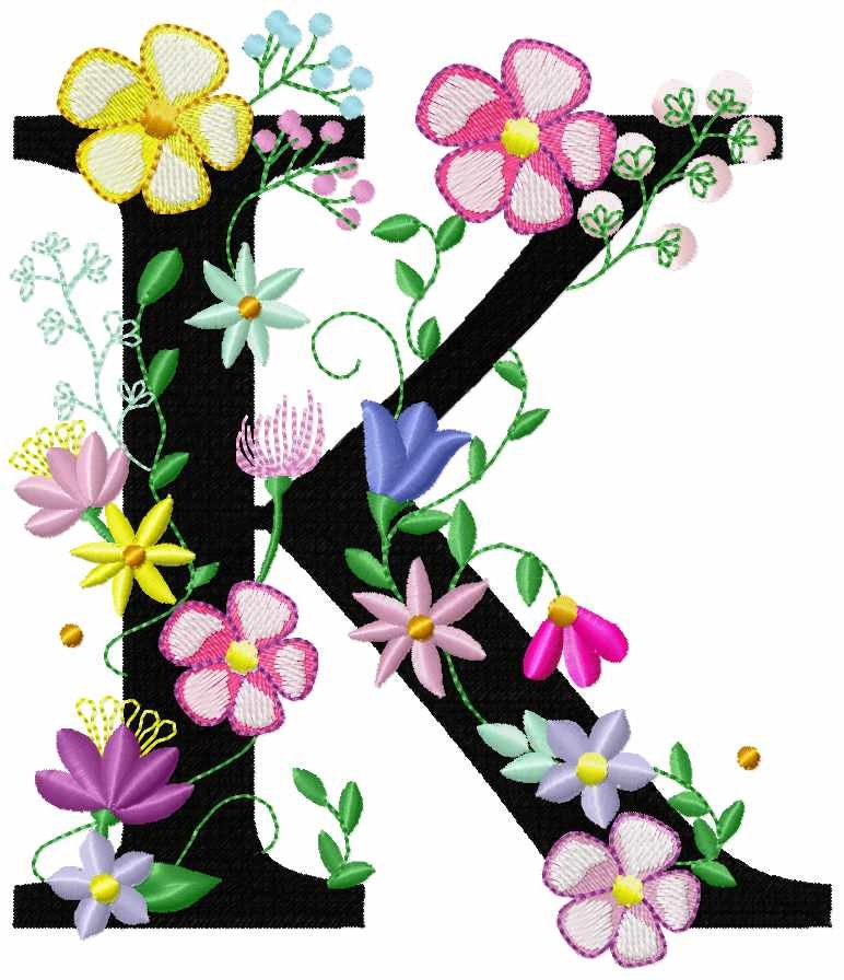 Floral Garden Flag Monogram Font