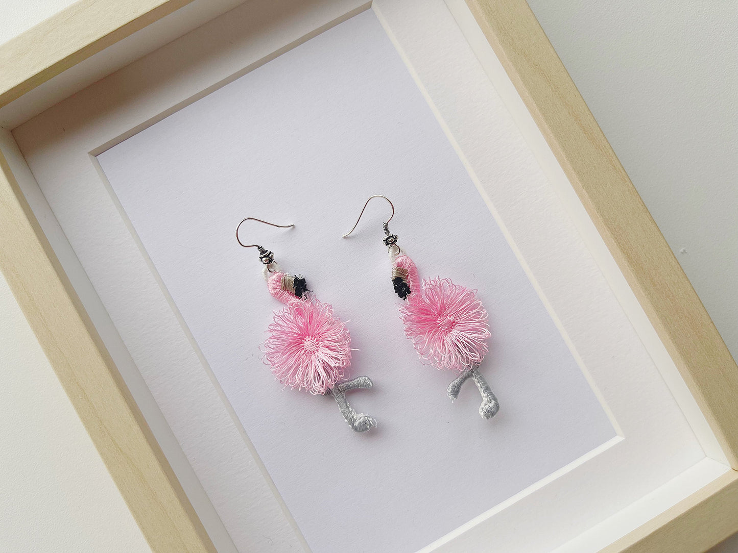 Cute Fringed Flamingo Earrings