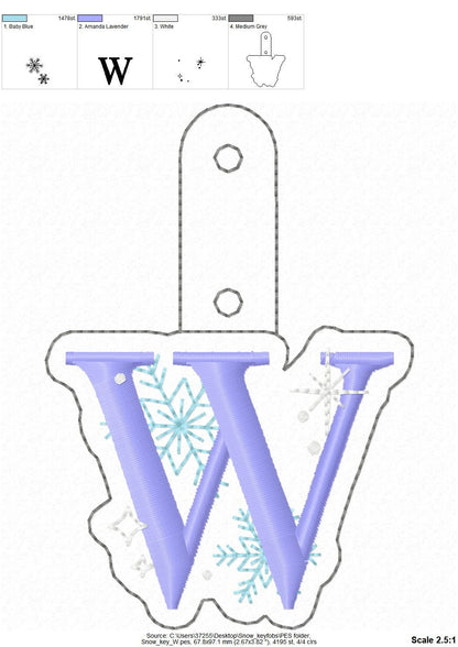 Christmas Snowflake Monogram Keychain