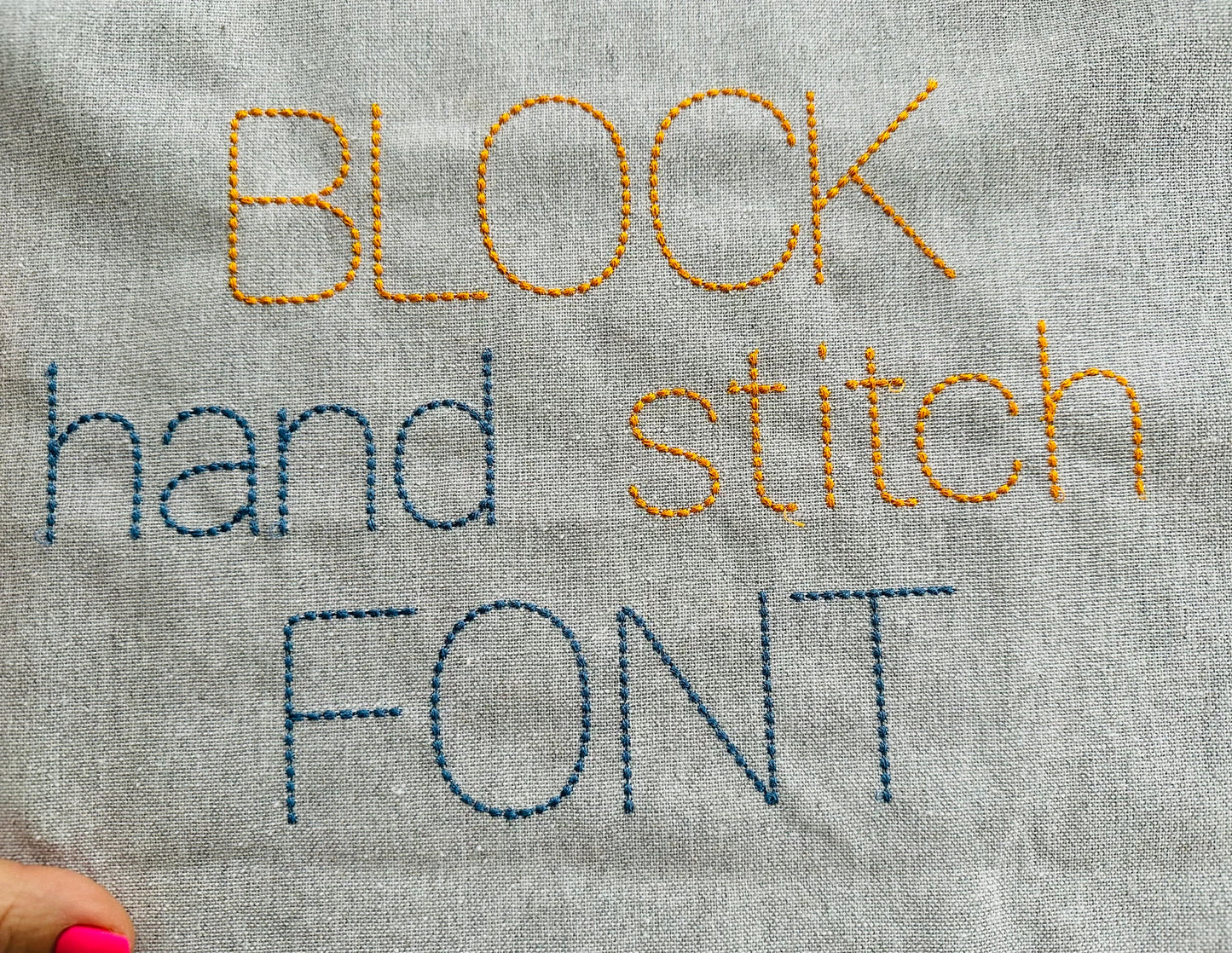 Hand Stitch Effect Block Font