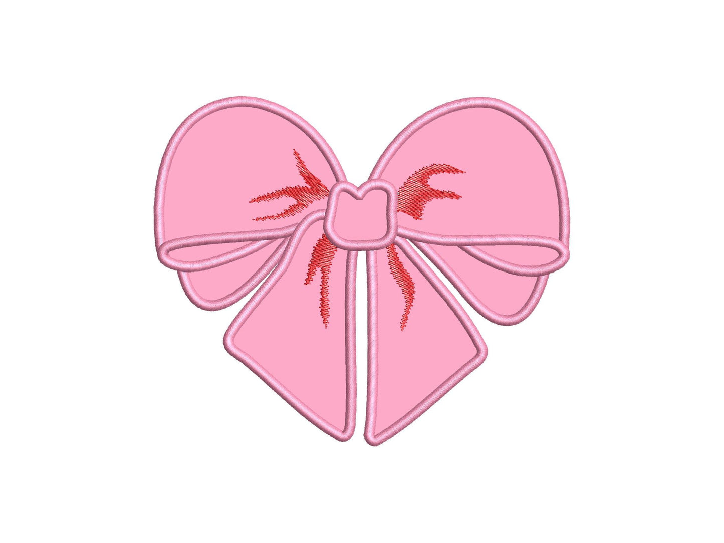 Valentine Heart Split Side Bow Applique