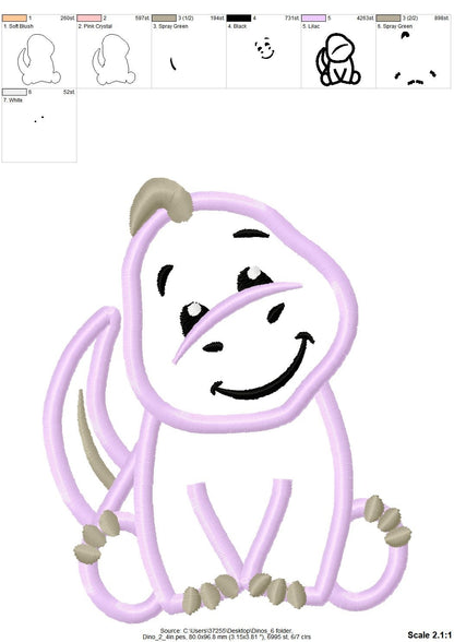 Little Dinosaur Baby Applique