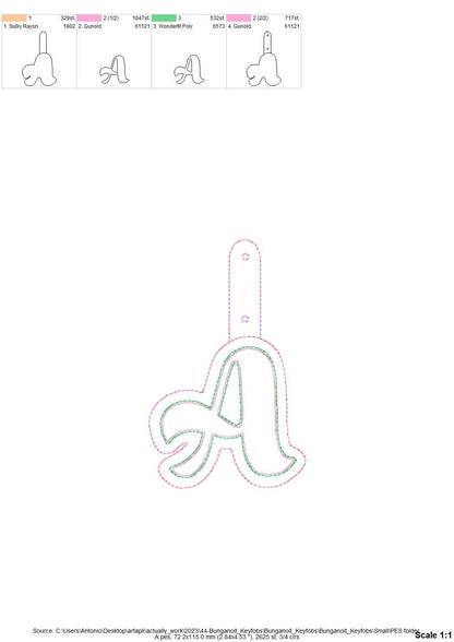 Puffy Puff Foam Monogram Keychain