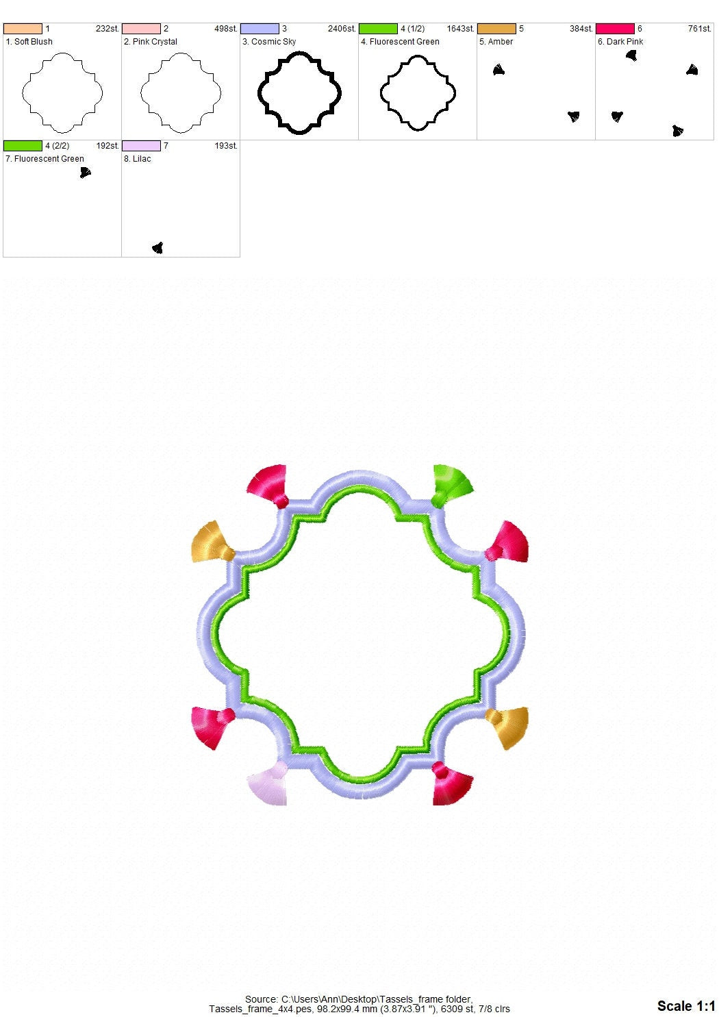 Fringed Tassel Monogram Frame