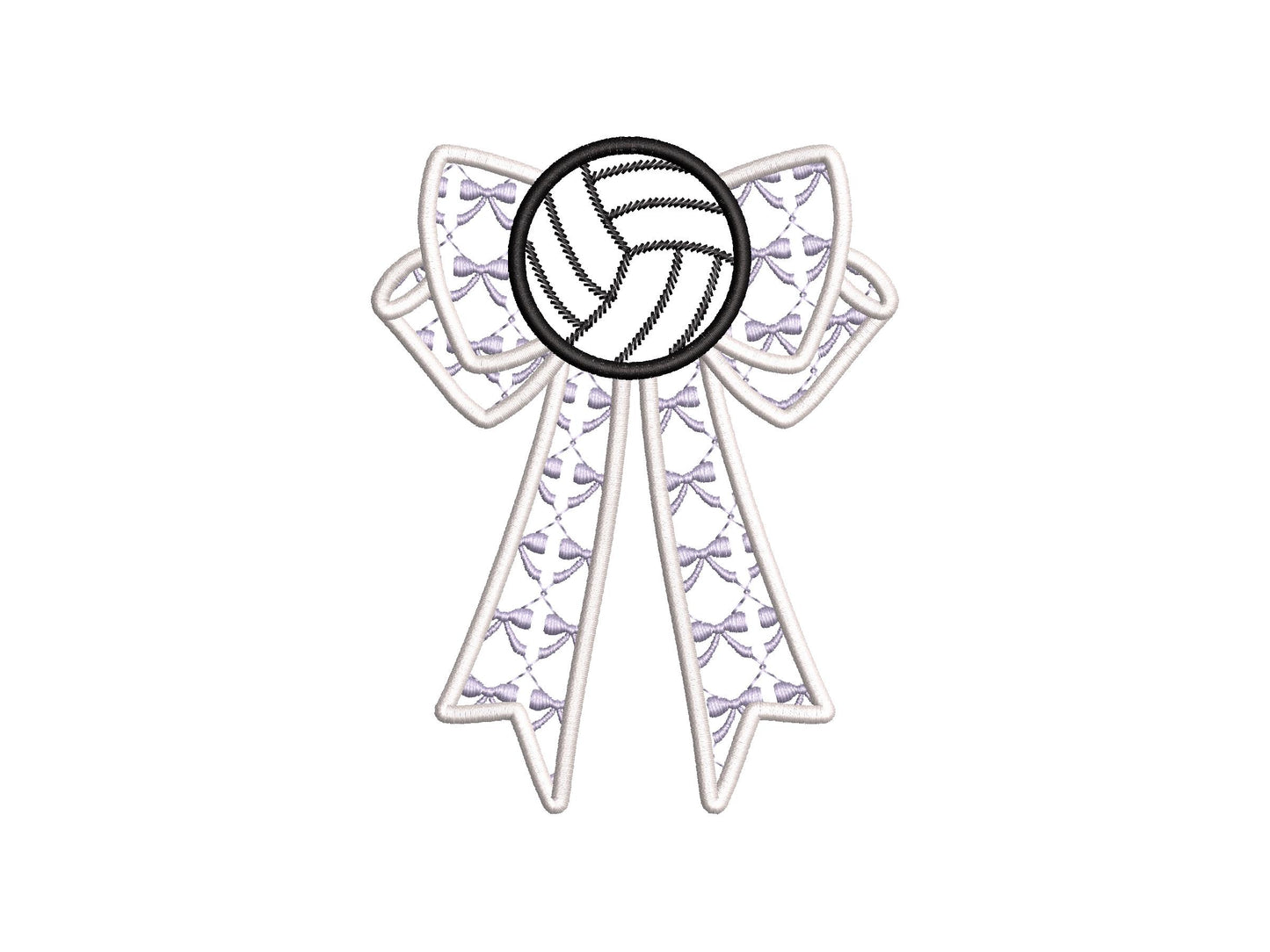 Volleyball Ball Split Side Seam Bow Applique