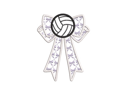 Volleyball Ball Split Side Seam Bow Applique