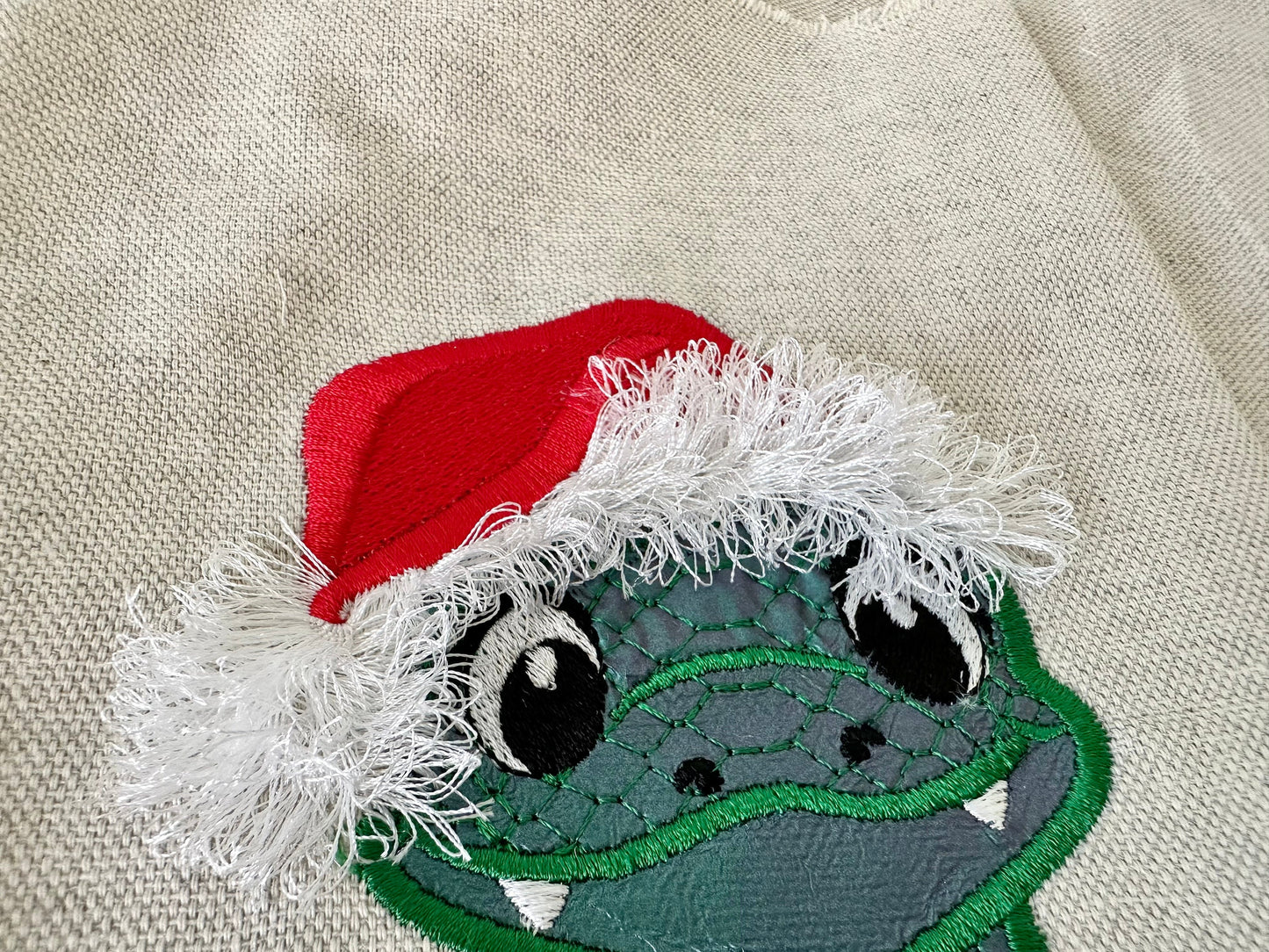 Crocodile Gator Fringed Santa Hat Applique