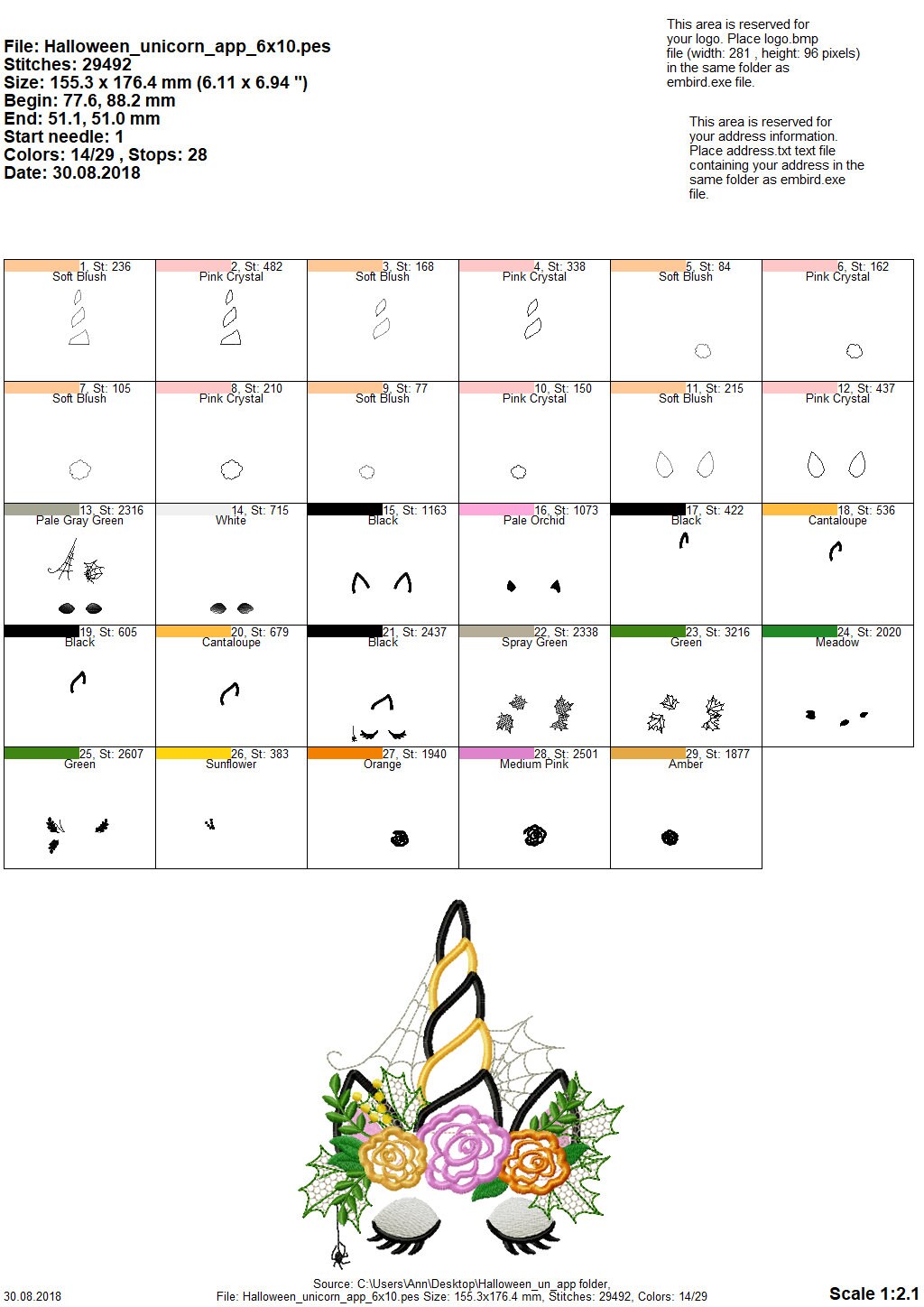 Shabby Chic Floral Halloween Unicorn