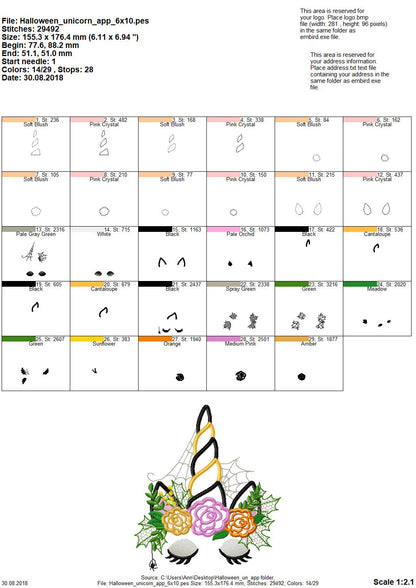 Shabby Chic Floral Halloween Unicorn