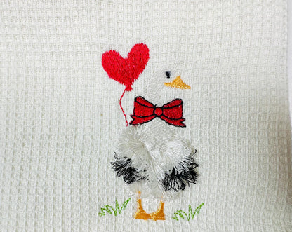 Valentine Goose with Heart Balloon