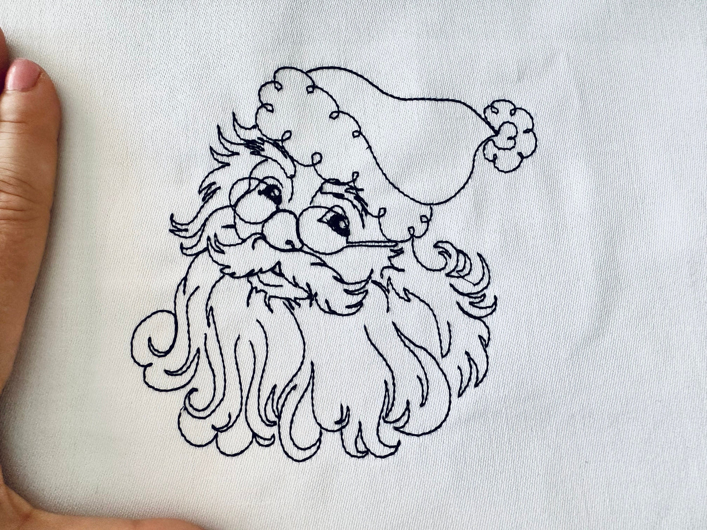 Quick Light Stitch Santa Claus with Glasses Outline