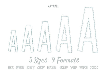 Funny Kids Thin Font Raggedy Applique