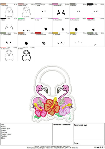 Flamingo And Hibiscus Towel Hanging Hole Topper