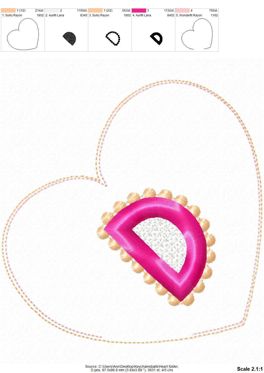 Minky fur fluffy Ball and Heart Keychain