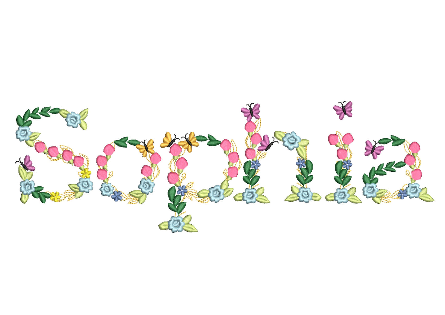 Fringed Light Rose Floral Font