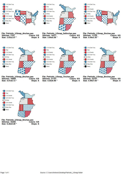 Patchwork Usa States Us Map Outline