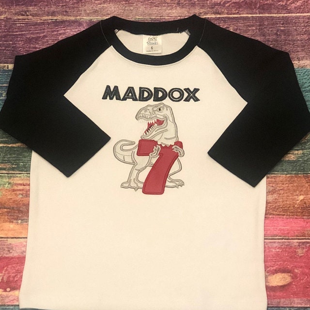 T-Rex Birthday Number Six Applique