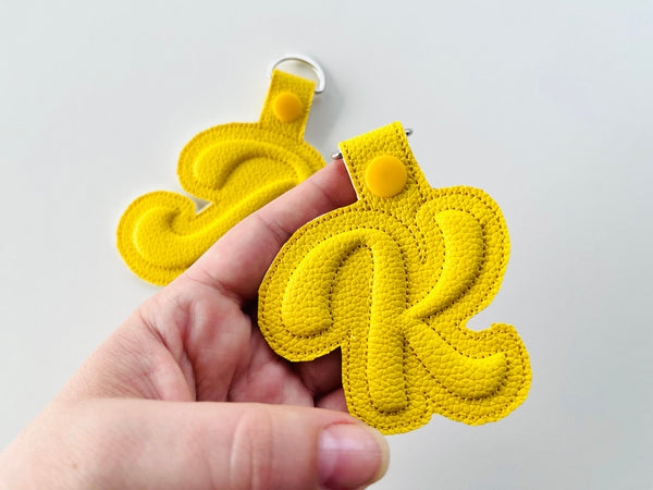 Puffy Puff Foam Handwritten Monogram Keychain