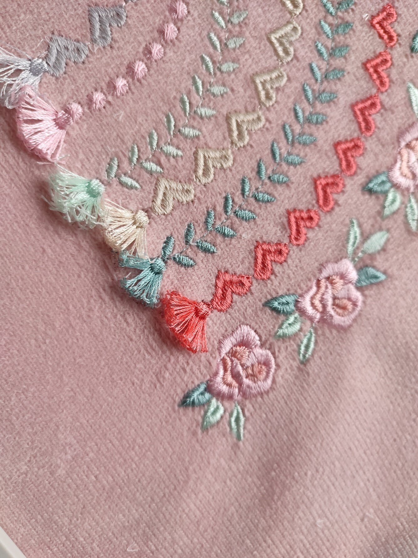 Boho Floral Rainbow with Fringed Tassels