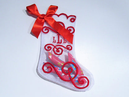 Christmas Lace Transparent Stockings ITH