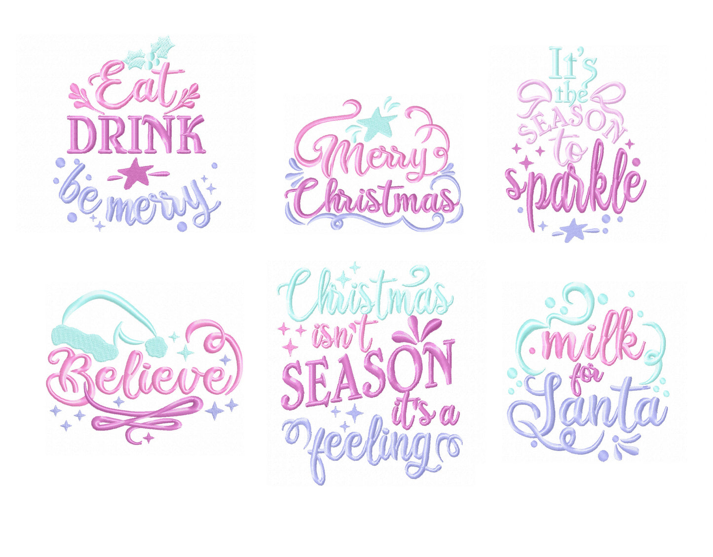Sparkling Merry Christmas Saying Set