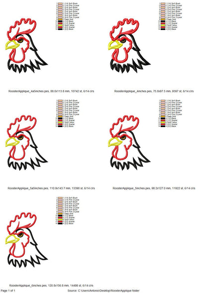 Farm Rooster Applique