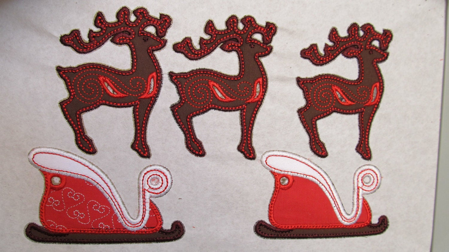 Christmas deer banners In The Hoop