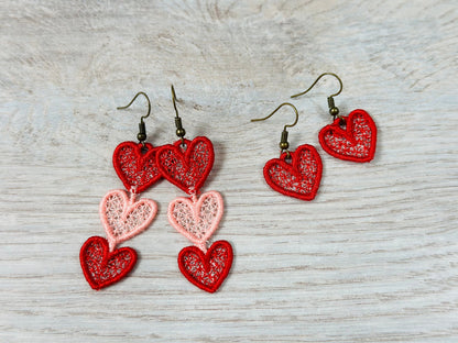 Valentine Heart Earrings Set