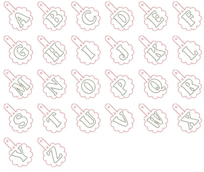 Scalloped Edge Puffy Puff Foam Monogram Keychain