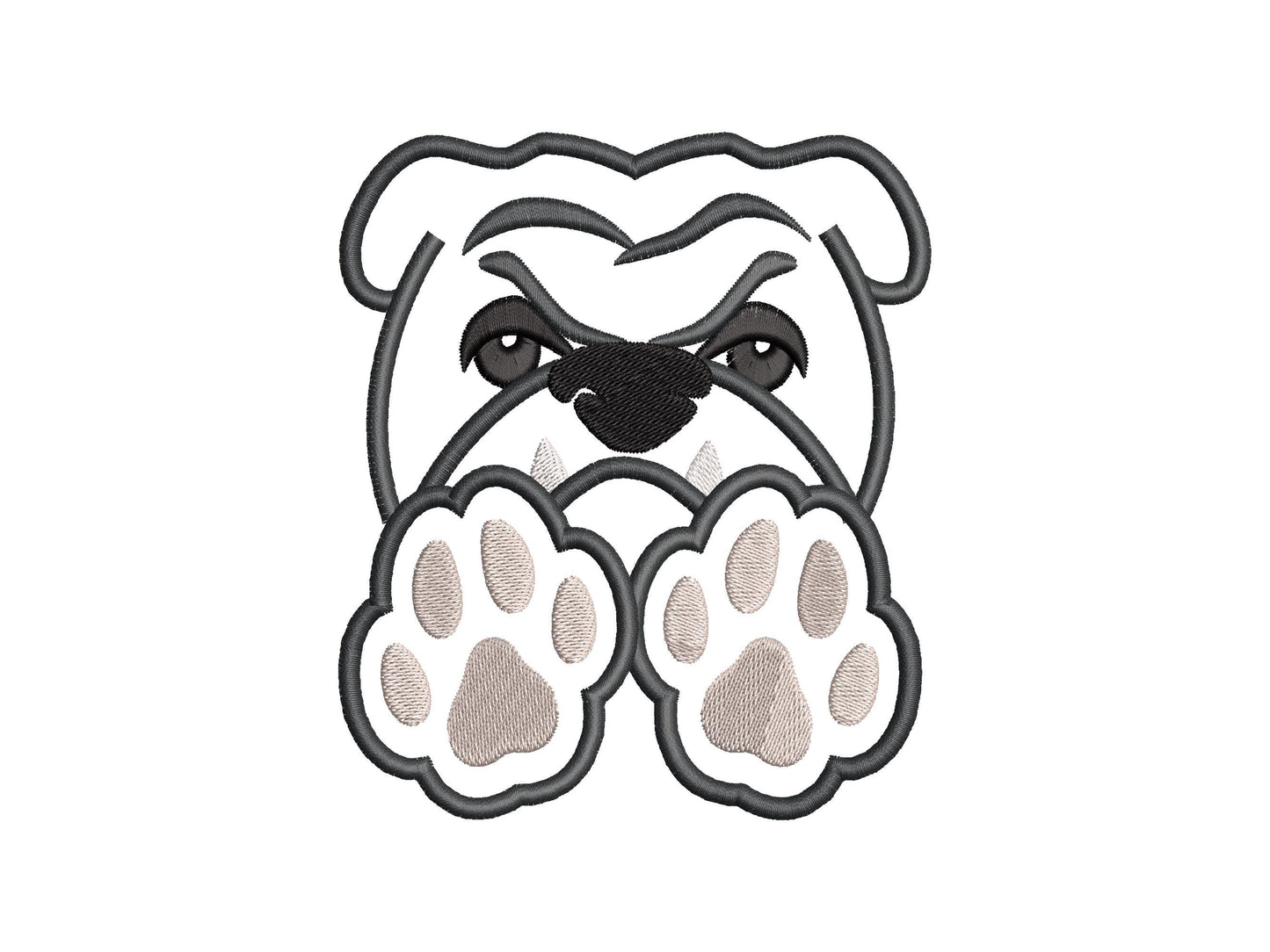 Bulldog and Paw Applique