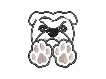 Bulldog and Paw Applique