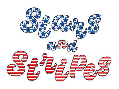 Patriotic Stars And Stripes Cursive Font
