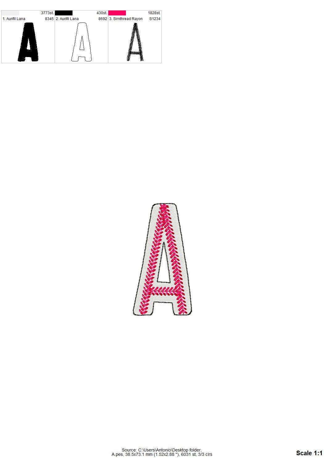 Baseball Fill Stitch Sports Font
