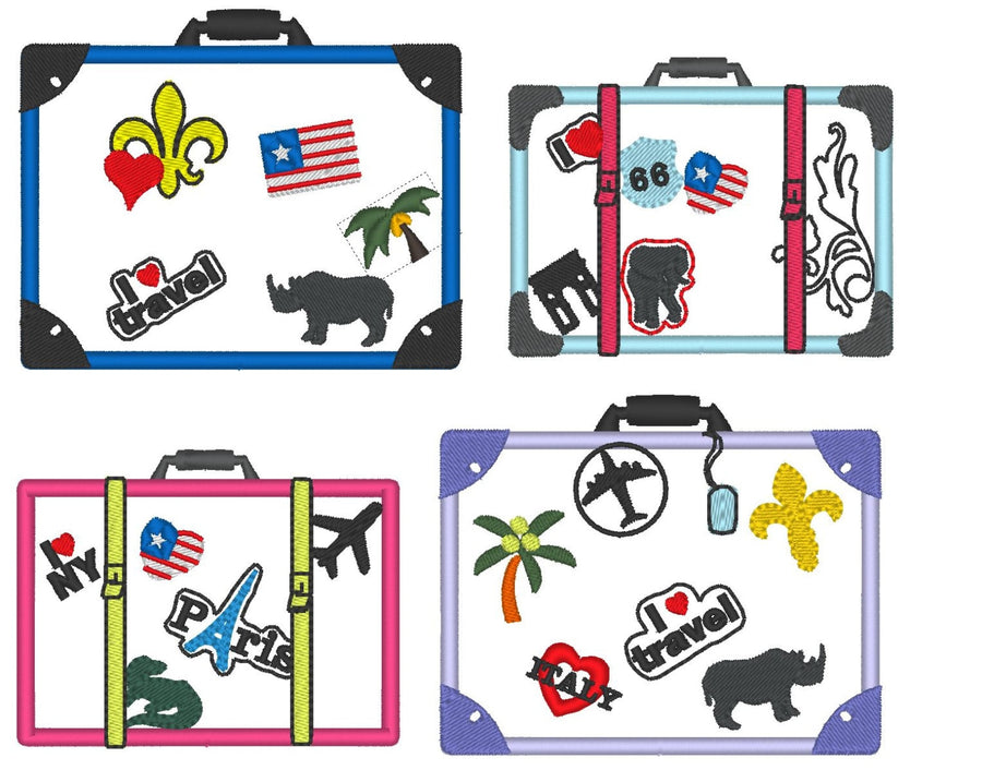 Suitcase Applique Set of 4