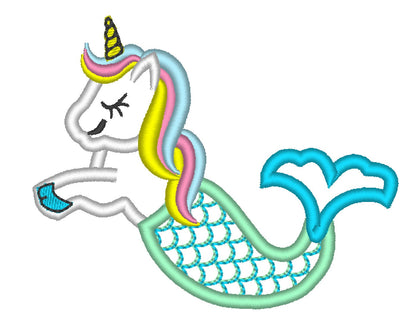 Mermaid Unicron Mermicorn Applique