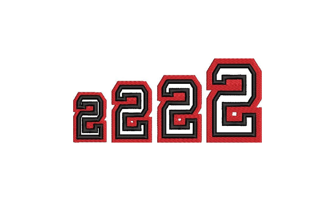 Thin Double Outline Athletic Sport Font Applique