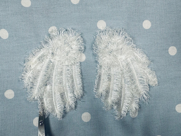 Fringed Angel Wings Embroidered Fuzzy Wing