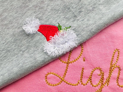 Mini small Santa Hat fringed Christmas machine embroidery designs