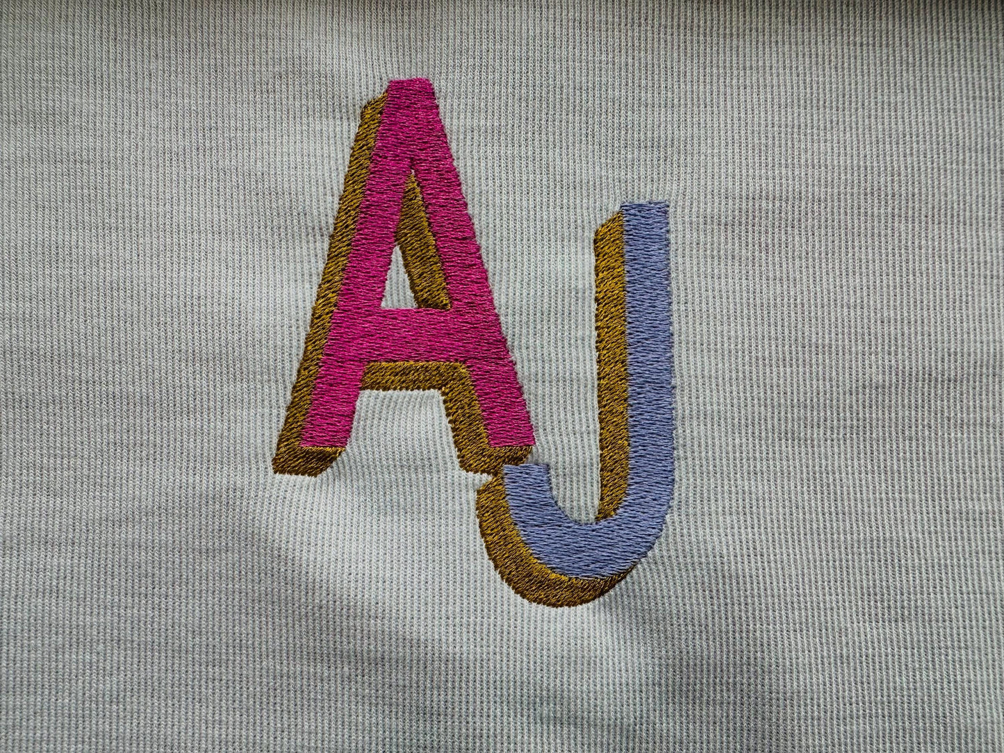 Block Type Narrow Shadow Font Fill Stitch